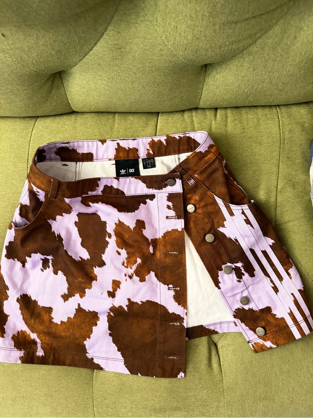 IVY PARK Lilac and Brown Cow Print Mini Skirt